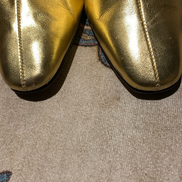 Coup d’etat Gold Patent Pointy Toe Heeled Boots Ladies 7 - - Picture 5 of 5